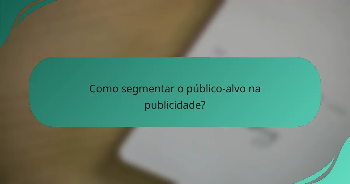 Como segmentar o público-alvo na publicidade?
