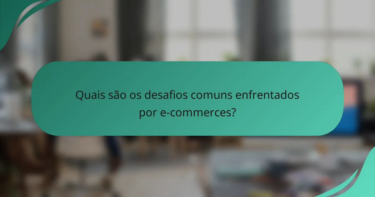 Quais são os desafios comuns enfrentados por e-commerces?