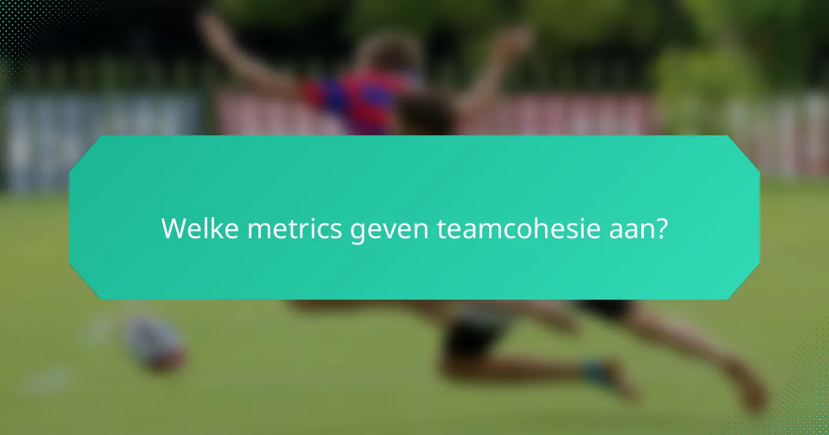 Welke metrics geven teamcohesie aan?